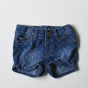 Cat & Jack Toddler Girl Shorts - Denim + White Dot
